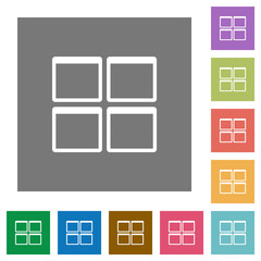 Admin dashboard panels square flat icons