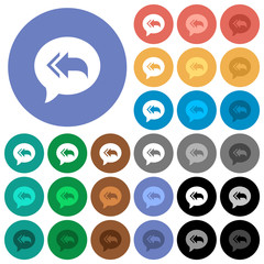 Reply to all recipients round flat multi colored icons