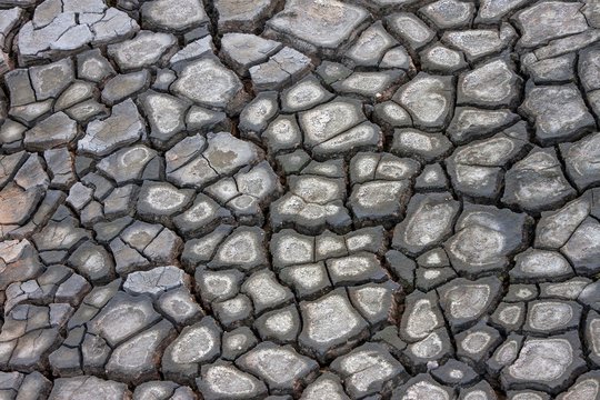 Ruptured soil in the Solfatar field at Namafjall volcano, high temperature area Namaskaro or Namskard, Namafjall, Northern Iceland