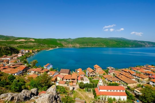 Lin at Lake Ohrid, Korca region, Albania, Europe