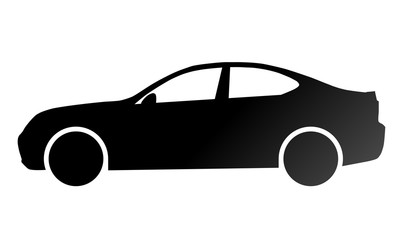 Car symbol icon - black gradient, 2d, isolated - vector