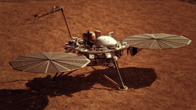 4K NASA InSight Lander on the Surface of Mars