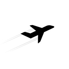 plane silhouette on a white background, vector illustration