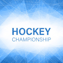 Hockey championship blue abstract poster with ice pattern.