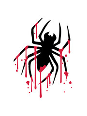 blut nass tropfen graffiti spray stempel spinne logo design ekelig horror halloween gruselig insekt krabbeln beine umriss