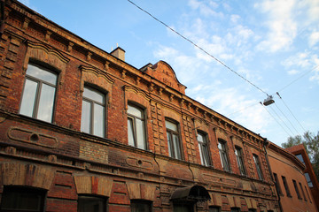 Fototapeta na wymiar Old historical buildings view of narrow streets of Kaunas, Lithuania