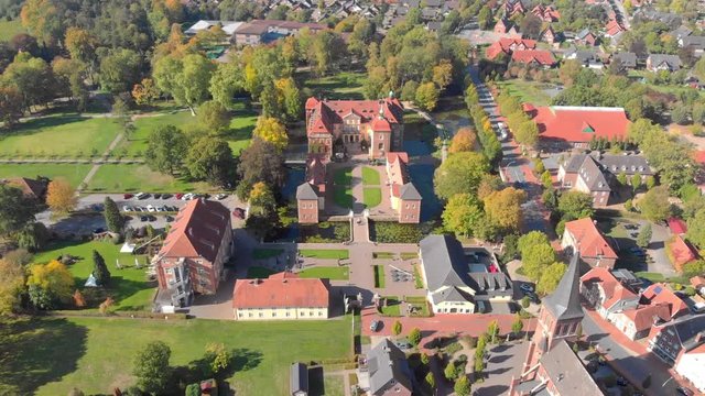 Germany: Church and city from the air.
