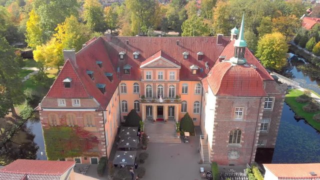 Germany: Church and city from the air.