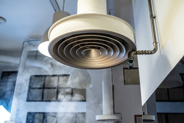 smoke extractor hood in an industrial kitchen.