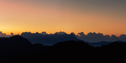 Beautiful mountain landscape.Morning sunrise time mountain scenery