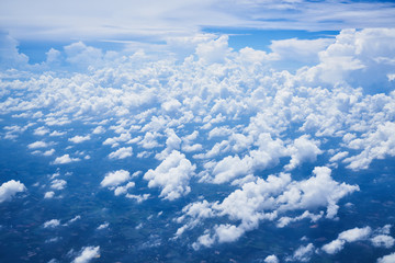 cloudscape and blue sky ,view from airplane