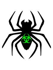 biohazard giftig biologisch symbol zeichen virus spinne logo design ekelig horror halloween gruselig insekt krabbeln beine umriss