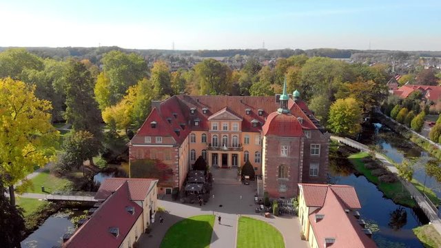Germany: Church and city from the air.
