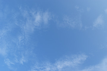Altocumulus cloud on beautiful blue sky , Fluffy clouds formations at tropical zone