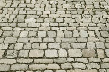 Grey granite mosaic pavement background