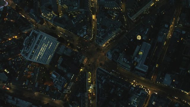 Aerial Night View Of London UK