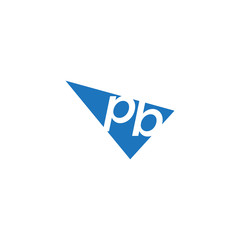 initial two letter pb negative space triangle logo