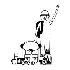 people equipment camping