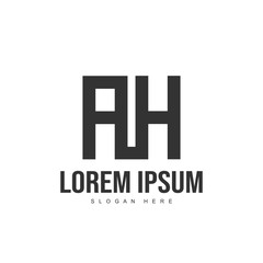 AH Logo template design. Initial letter logo design