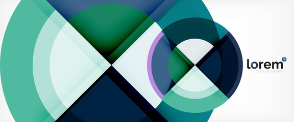 Obraz premium Modern geometric circles abstract background, colorful round shapes with shadow effects