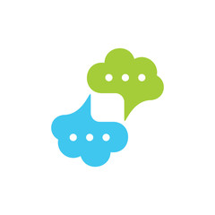 linked think talk bubble symbol brand logo