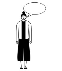 woman character with speech bubble