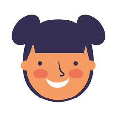 happy young girl face character