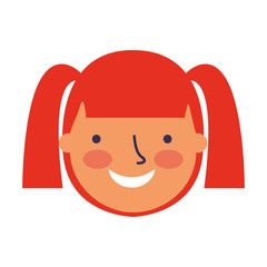 happy young girl face character