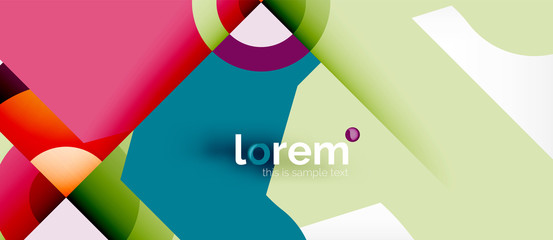 Obraz premium Geometric colorful shapes composition abstract background. Minimal dynamic design