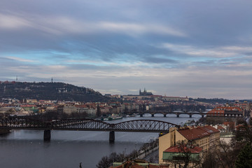 Fototapeta na wymiar View of the Vltava River and the Old Town, Prague, Czech Republic