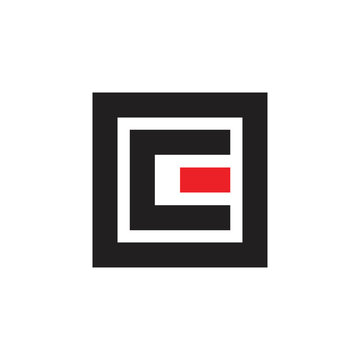 leter ce square geometric logo brand