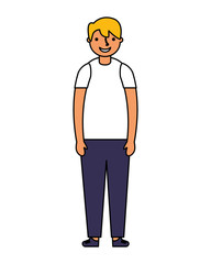 Fototapeta premium young boy standing on white background