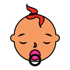 cute baby girl face with pacifier