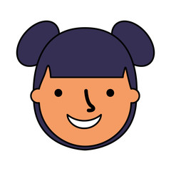 happy young girl face character