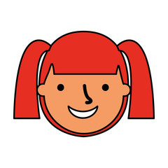 happy young girl face character