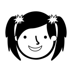 happy young girl face character