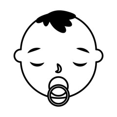 cute baby boy face with pacifier