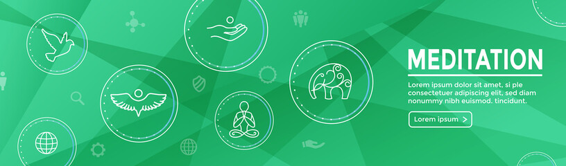 Zen Meditation Mandala Design Symbol Concept with Swirly Yoga Embellishments Web  Header Banner