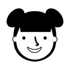 happy young girl face character