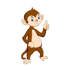 vector illustration of a cute cartoon monkey