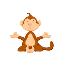 vector illustration of a cute cartoon monkey
