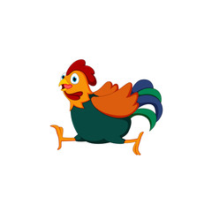 vector illustration of a cartoon rooster