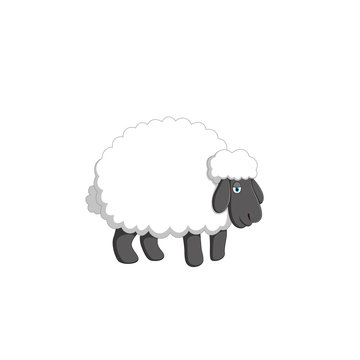 vector illustration of sheep cartoon