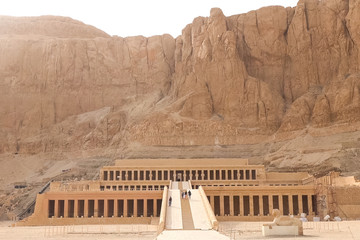 Buildings and columns of ancient Egyptian megaliths. Ancient rui