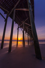 Pier at sunset in Carolina Beach, North Carolina, USA