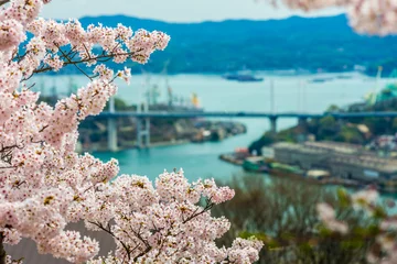 Fleecedeken met foto 尾道の桜 © takusan
