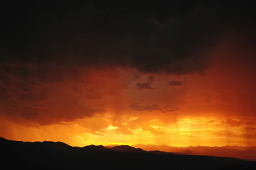 Lightning in the sky. Electric discharges in the sky