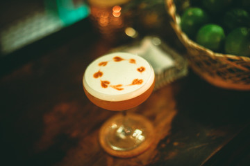 Cocktail orange top view