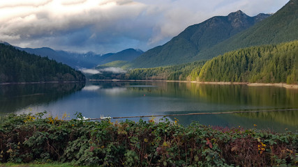 Cleveland Dam Reservoir Under Cloudy Skies