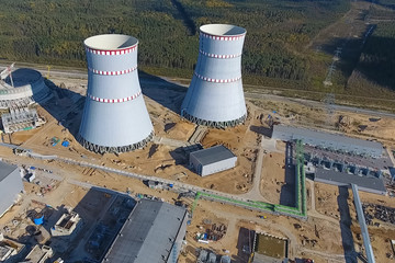 Aerial survey of a nuclear power plant under construction. Insta